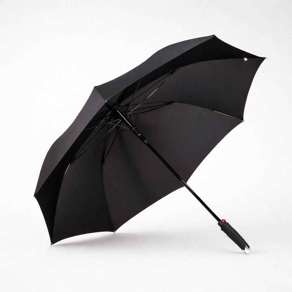 LifeTek New Yorker FX1 Automatic Open Umbrella – Black – 54” Arc – UPF 50+ | NWT